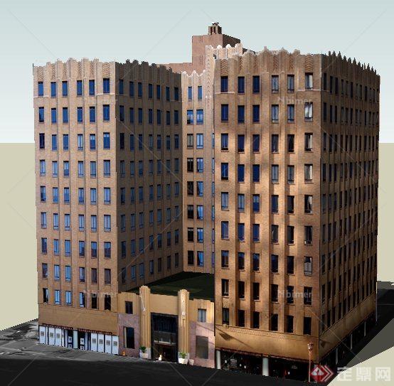 现代风格小高层办公楼建筑设计su模型