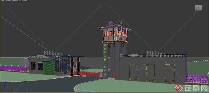 中式风格大门设计3dmax整体模型