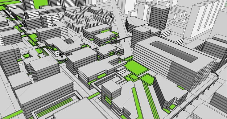 商业区设计(100271)su模型下载