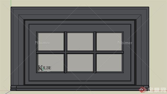 某室内建筑节点窗户设计SU模型