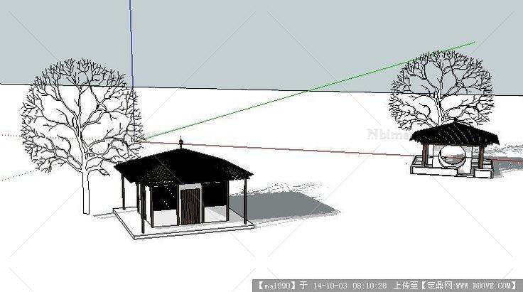 园林景观建筑茶亭设计方案模型