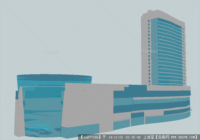 酒店主楼建筑方案精细SU设计模型