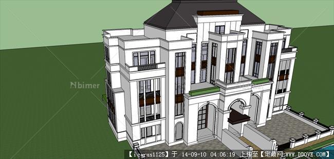 法式小别墅建筑规划设计方案su模型