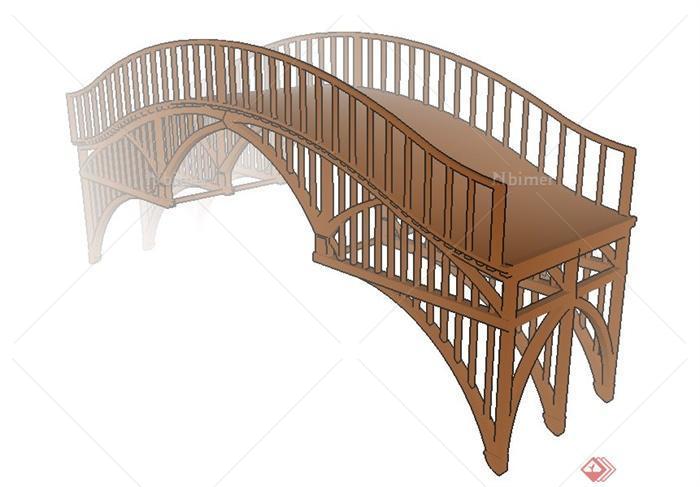 景观木桥单体设计su模型[原创]