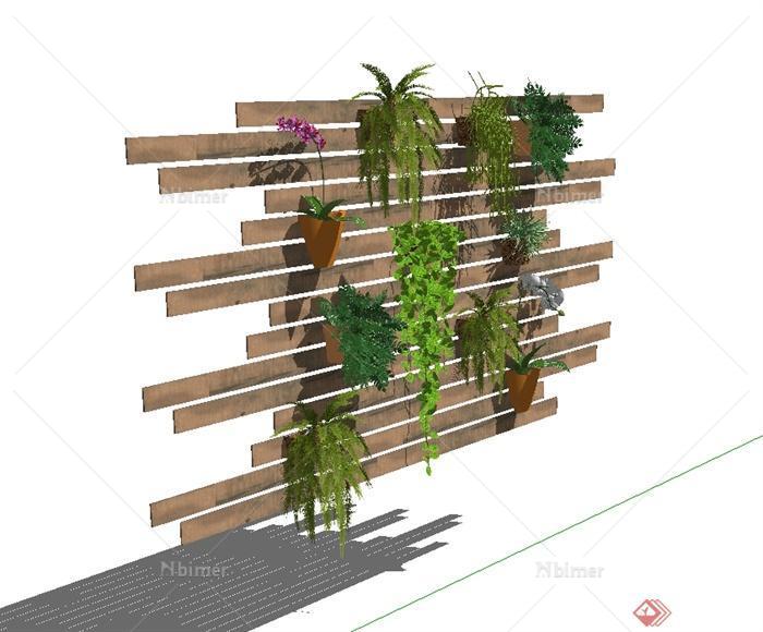 庭院立体绿化植物设计SU模型[原创]