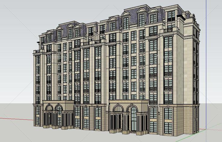 法式住宅小高层(201085)su模型下载