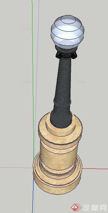 圆形庭院灯设计SU模型