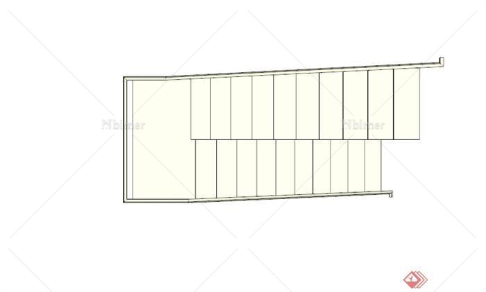 某现代双层楼梯设计SU模型