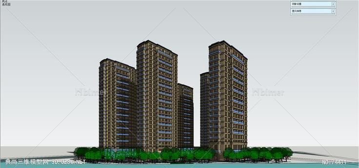 小区住宅模型（绿城）