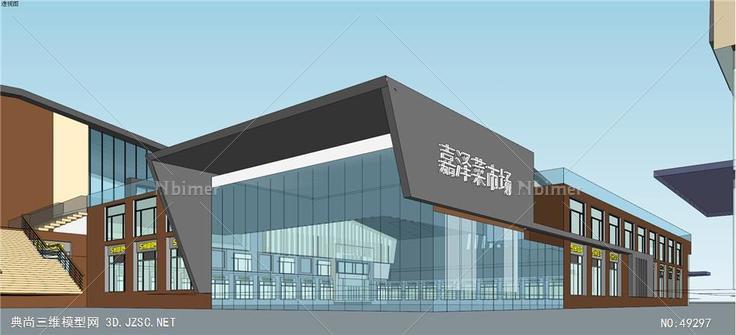 嘉泽菜市场商业3122三益农贸市场 su模型 3d