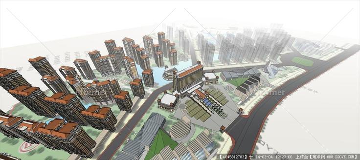Sketch Up 精品模型---欧式风格城市规划