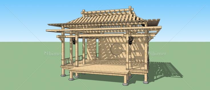 新作的一个戏楼设计方案带SketchUp模型下载，为