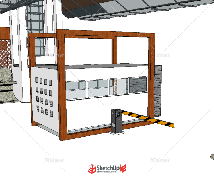 大门岗亭模型一个，需要的拿走