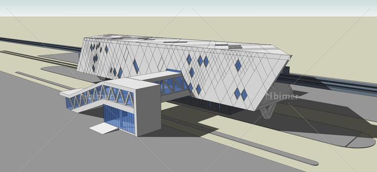现代风格轻轨站(51846)su模型下载