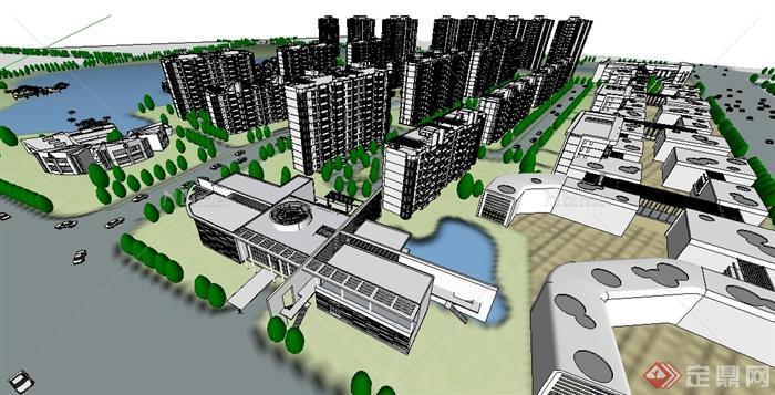 某大型居住区建筑规划设计SU模型[原创]