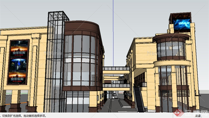 某欧式商城商业建筑设计SU模型素材