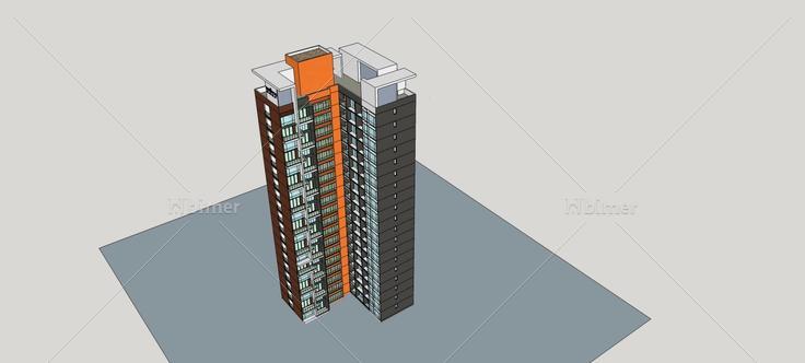 现代高层住宅楼(74435)su模型下载