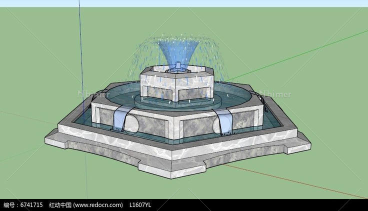 水景喷泉的SU模型设计