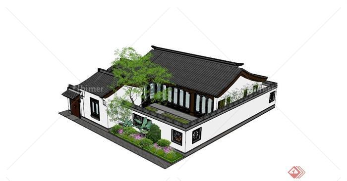 古典中式设计住宅建筑设计SU模型[原创]