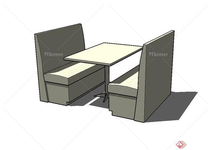 某餐厅沙发桌椅设计su模型[原创]