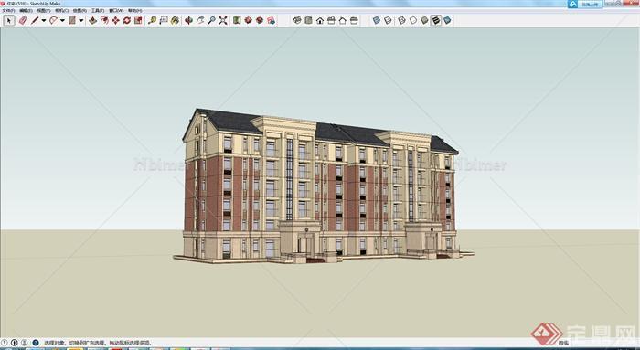 某地现代住宅建筑设计方案SU模型9