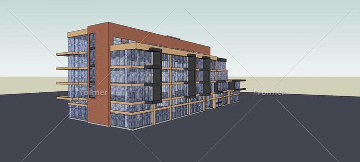 现代多层办公楼(74876)su模型下载