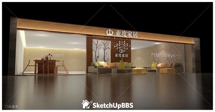 完整展厅室内设计方案提供SketchUp模型下载分享