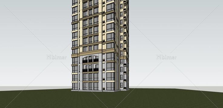 简欧高层住宅公寓(33899)su模型下载