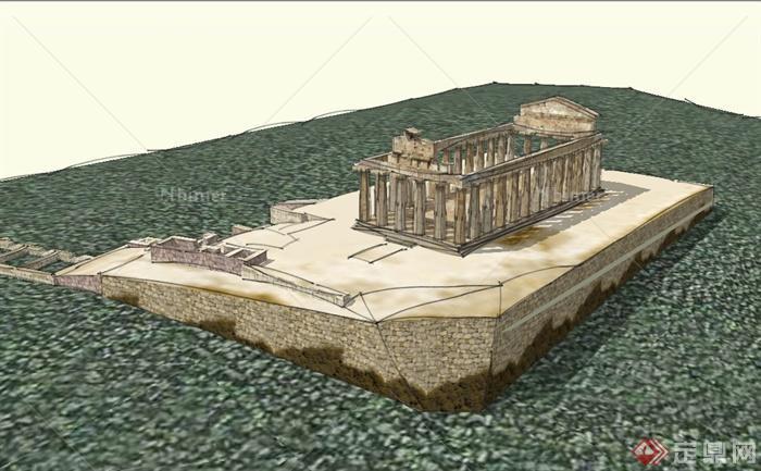 某古罗马神殿遗址su模型[原创]