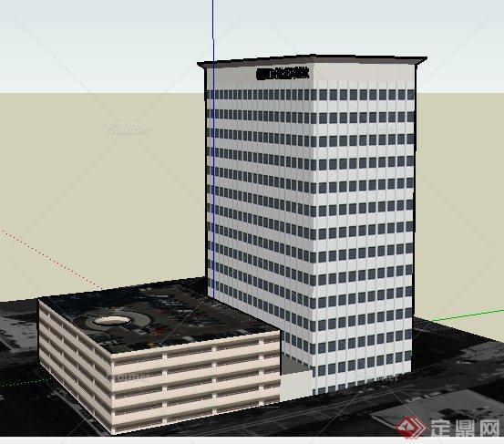 多层及高层组合办公楼建筑设计su模型