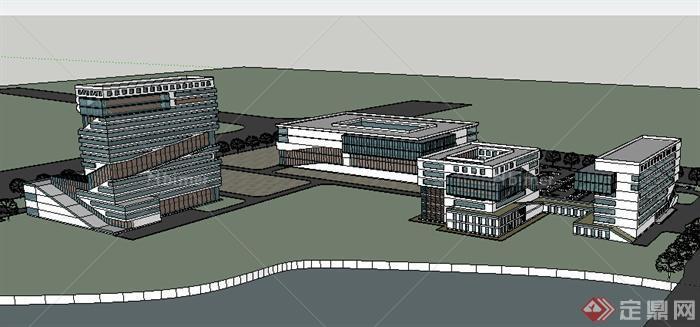 某地中学学校建筑设计SU模型