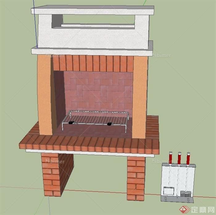 一个烤炉设计SU模型