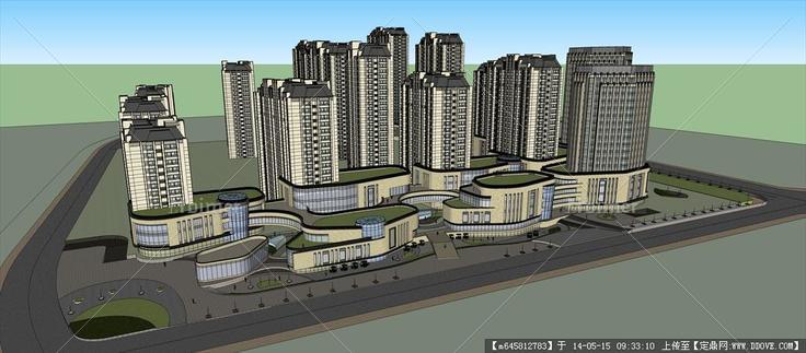 Sketch Up 精品模型---新古典风格住宅小区及商业