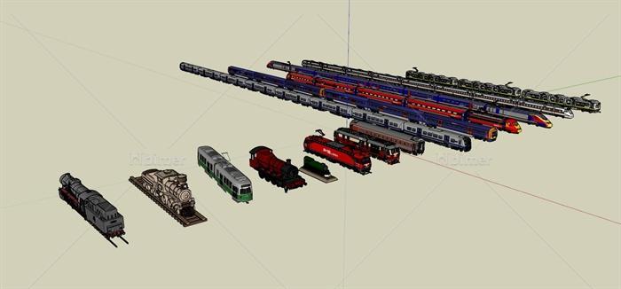 14种不同的火车设计su模型[原创]