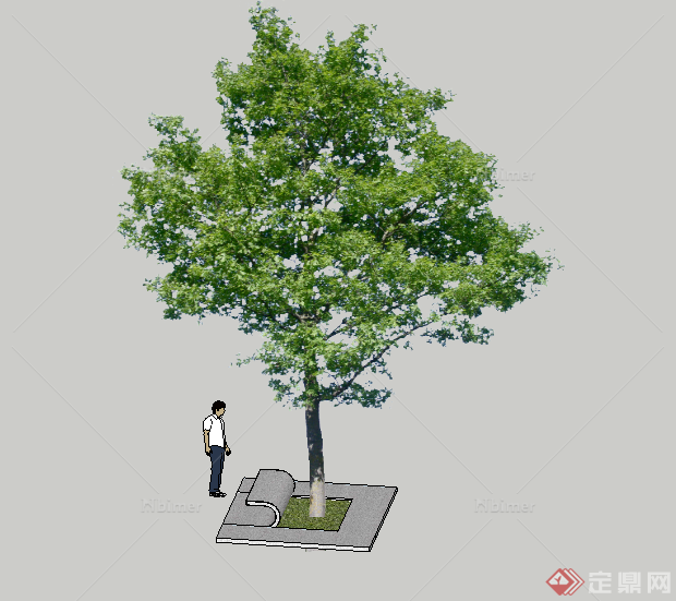 某园林景观树池设计SU模型素材9