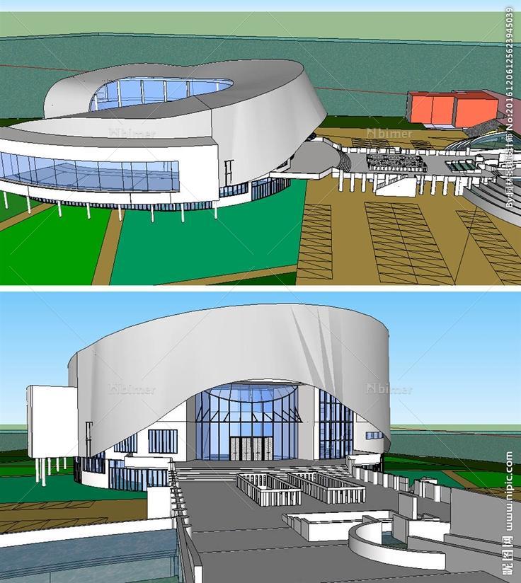 SU博物馆纪念馆美术馆建筑模型图片