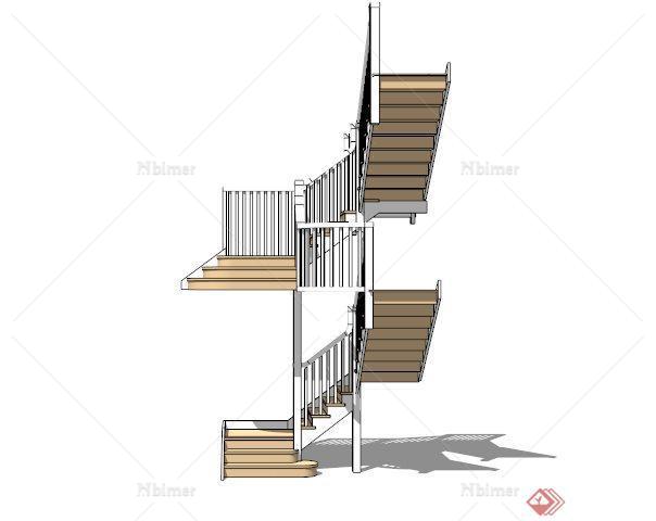 现代多层楼梯设计SU模型[原创]