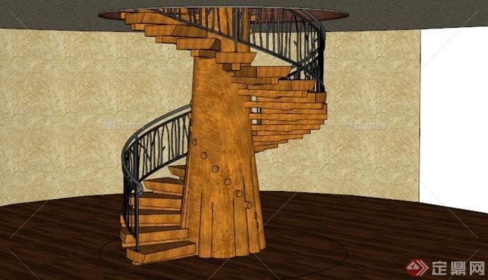 现代创意木桩楼体设计SU模型