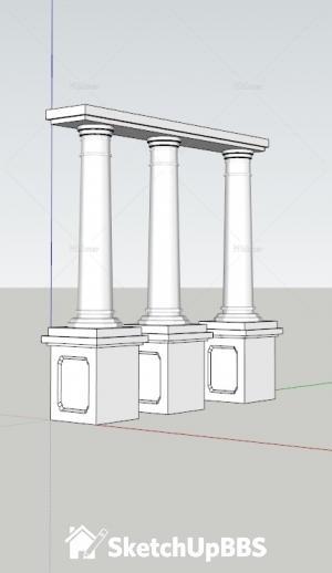 欧式廊柱提供SketchUp模型下载分享