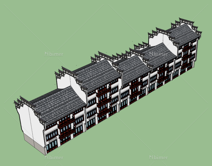 徽派图片建筑免费下载_格式:skp_大小:1024X805像