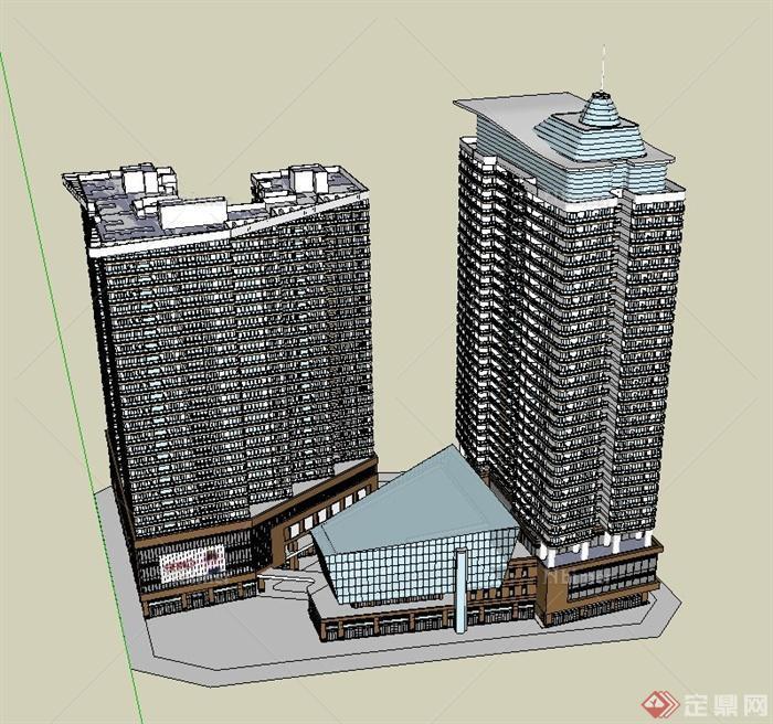 某商办综合楼建筑设计SU模型1