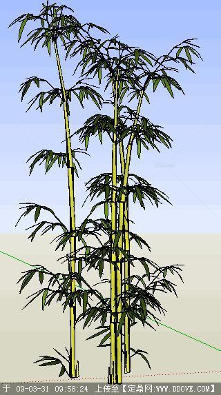 SketchUp植物--经典的竹子