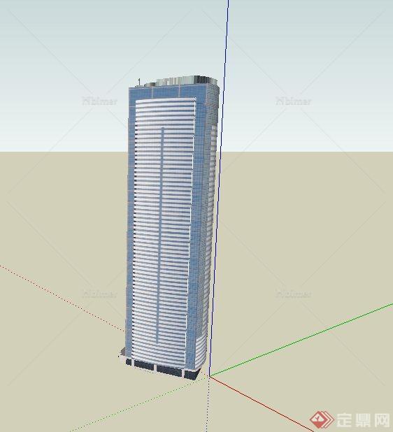 现代某高层行政办公大厦建筑设计SU模型