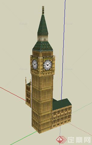 英国大本钟建筑设计su模型