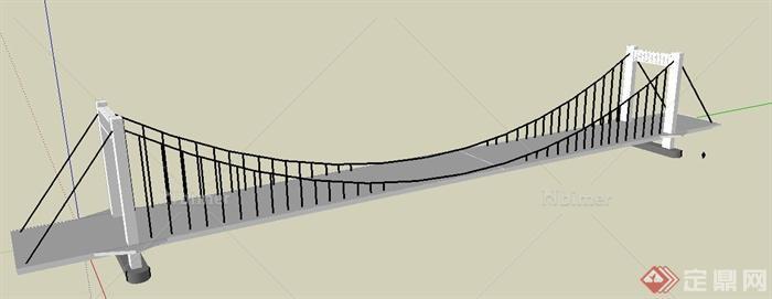 现代车行桥梁设计su模型