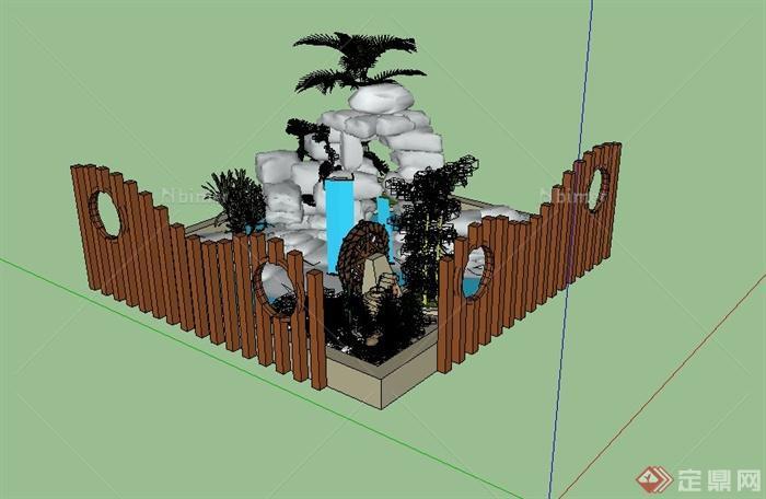 某景观节点假山水体设计3DMAX模型