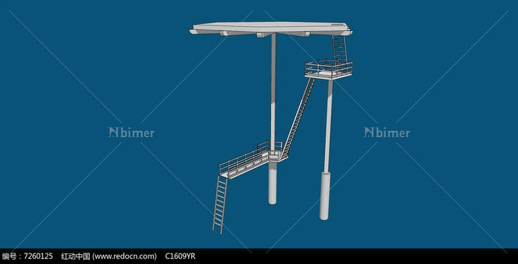 景观台楼梯SU模型