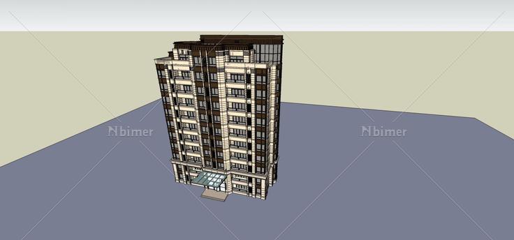 新古典风格小高层住宅楼(72570)su模型下载