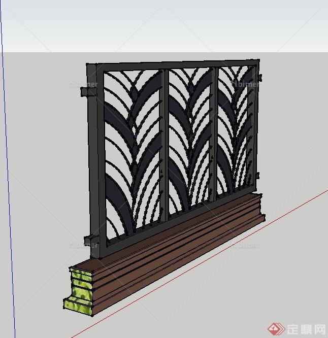 现代铁艺栏杆设计su模型