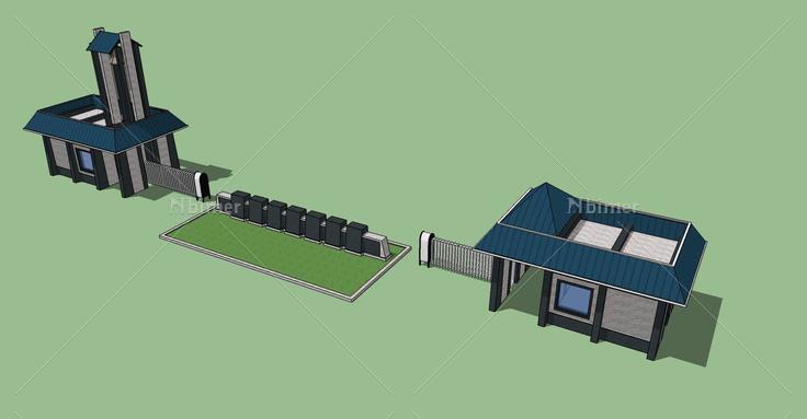 景观-景区大门(77845)su模型下载